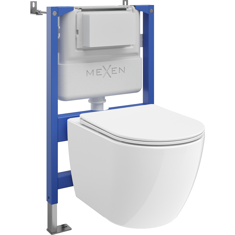 Mexen Lena paslėptas WC komplektas su Tex Air XS-F pneumatiniu rėžimu, 2.0 Tornado WC puodu ir lėtai nusileidžiančiu