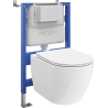 Mexen Lena paslėptas WC komplektas su Tex Air XS-F pneumatiniu rėžimu, 2.0 Tornado WC puodu ir lėtai nusileidžiančiu