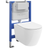 Mexen Rico paslėptas WC rėmo komplektas Tex Air XS-F su WC puodu 2.0 Tornado ir lėtai nusileidžiančia dangteliu, baltas