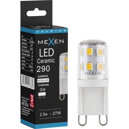 Mexen Aura LED lemputė G9, 2,5W, Neutrali - 4000K, 290 lm - L121-G9-0240-01