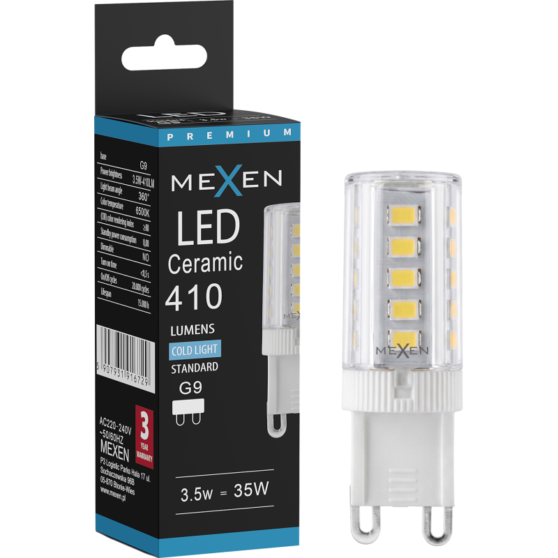 Mexen Aura LED lemputė G9, 3,5 W, šalta - 6500K, 410 lm - L121-G9-0365-01