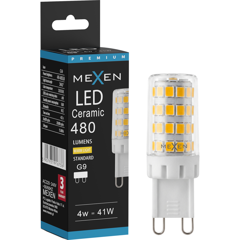 Mexen Aura LED lemputė G9, 4W, Šilta - 3000K, 480 lm - L121-G9-0430-01