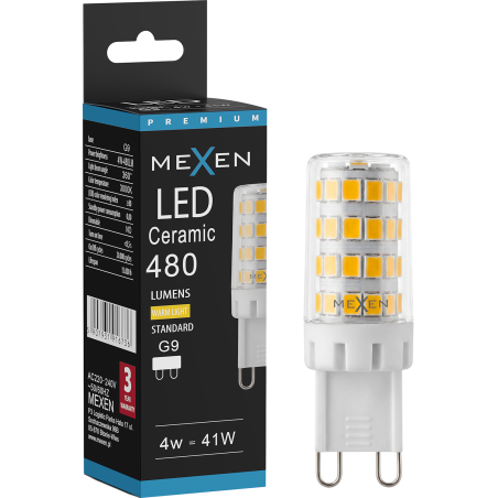 Mexen Aura LED lemputė G9, 4W, Šilta - 3000K, 480 lm - L121-G9-0430-01