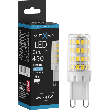 Mexen Aura LED lemputė G9, 4W, šalta - 6500K, 490 lm - L121-G9-0465-01