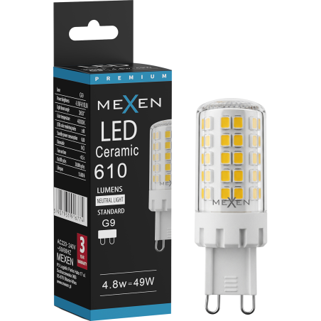 Mexen Aura LED lemputė G9, 4,8W, Neutrali - 4000K, 610 lm - L121-G9-0540-01