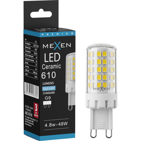 Mexen Aura LED lemputė G9, 4,8W, Šalta - 6500K, 610 lm - L121-G9-0565-01