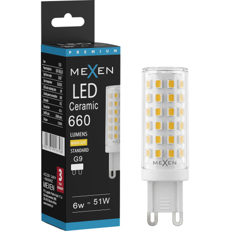 Mexen Aura LED lemputė G9, 6W, Šilta - 3000K, 660 lm - L121-G9-0630-01