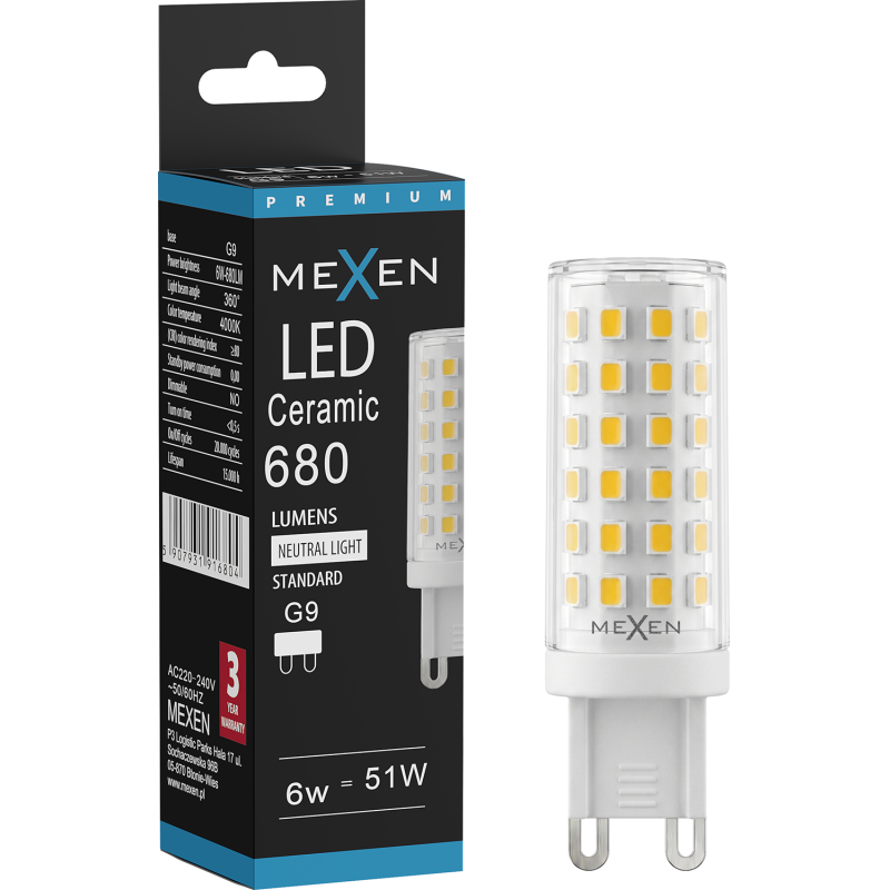 Mexen Aura LED lemputė G9, 6W, Neutralus - 4000K, 680 lm - L121-G9-0640-01