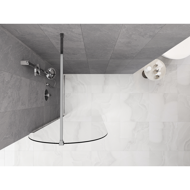 Mexen Kioto-Q Dušo siena Walk-in 90 x 200 cm, permatomas 8 mm, chromas - 800-090-101-01-00-Q