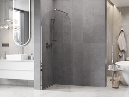 Mexen Kioto-Q Dušo siena Walk-in 90 x 200 cm, permatomas 8 mm, chromas - 800-090-101-01-00-Q