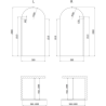 Mexen Kioto-Q Dušo sienelė Walk-in 100 x 200 cm, skaidri 8 mm, chromas - 800-100-101-01-00-Q