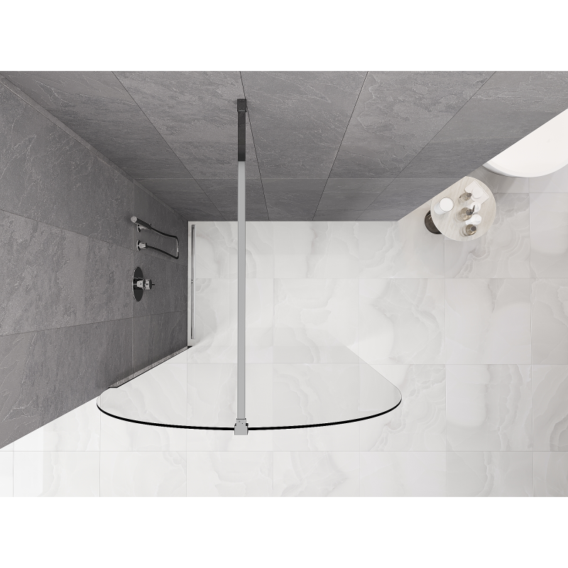 Mexen Kioto-Q Dušo sienelė Walk-in 110 x 200 cm, skaidri 8 mm, chromas - 800-110-101-01-00-Q