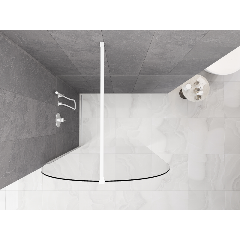 Mexen Kioto-Q dušo pertvara Walk-in 120 x 200 cm, skaidri 8 mm, balta - 800-120-101-20-00-Q