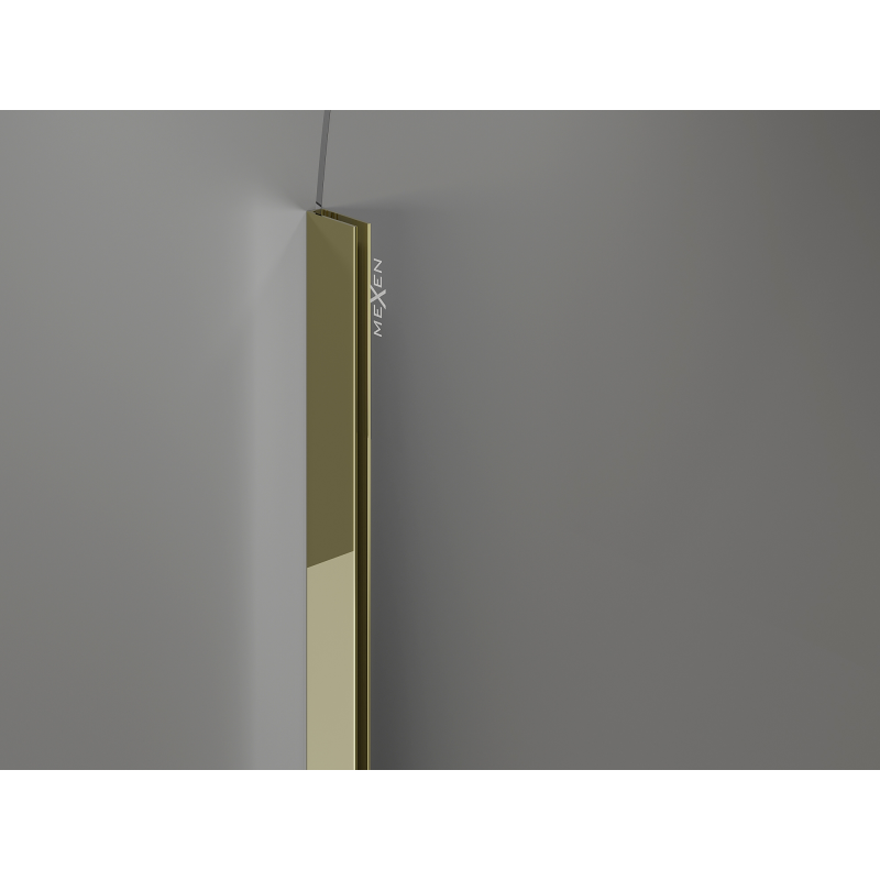 Mexen Kioto-Q Dušo sienelė Walk-in 110 x 200 cm, permatoma 8 mm, auksinė - 800-110-101-50-00-Q
