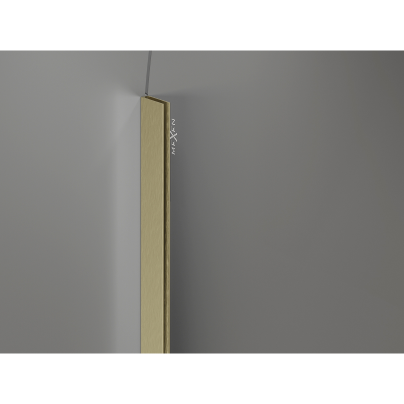 Mexen Kioto-Q dušo sienelė Walk-in 80 x 200 cm, skaidri 8 mm, aukso šiurkštinta - 800-080-101-55-00-Q