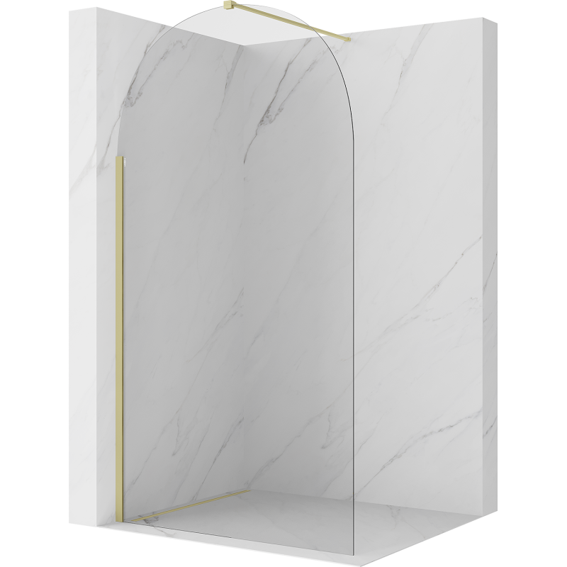 Mexen Kioto-Q dušo sienelė Walk-in 100 x 200 cm, permatoma 8 mm, auksinė šlifuota - 800-100-101-55-00-Q