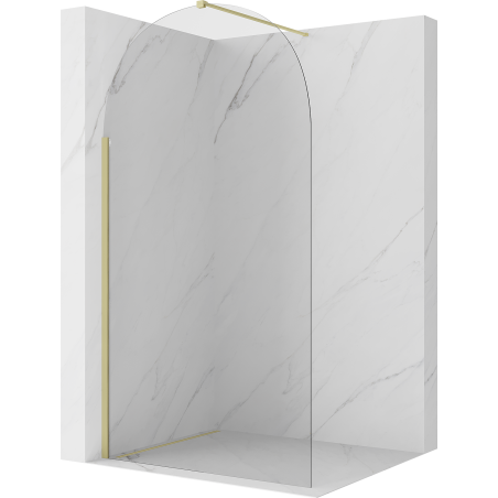 Mexen Kioto-Q dušo sienelė Walk-in 100 x 200 cm, permatoma 8 mm, auksinė šlifuota - 800-100-101-55-00-Q