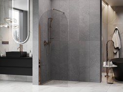 Mexen Kioto-Q dušo siena Walk-in 90 x 200 cm, skaidrus 8 mm, rožinis auksas - 800-090-101-60-00-Q