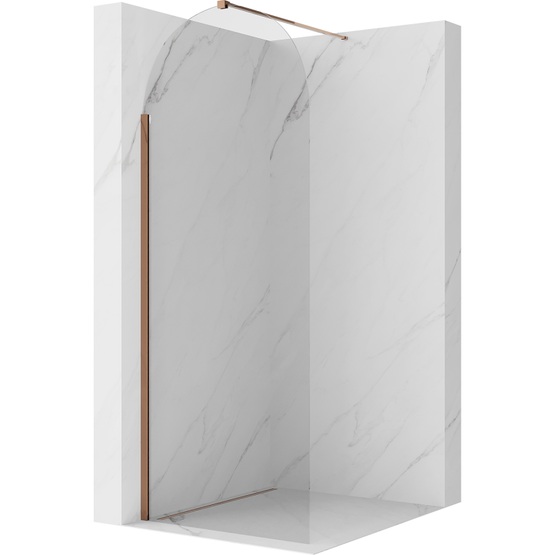 Mexen Kioto-Q dušo siena Walk-in 90 x 200 cm, skaidrus 8 mm, rožinis auksas - 800-090-101-60-00-Q