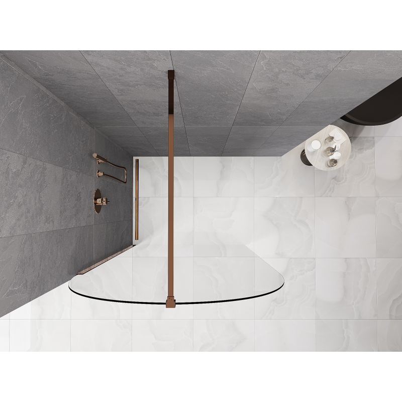 Mexen Kioto-Q dušo siena Walk-in 120 x 200 cm, permatoma 8 mm, rožinis auksas - 800-120-101-60-00-Q
