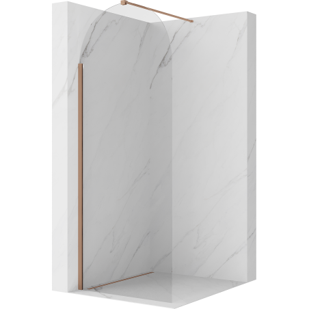 Mexen Kioto-Q dušo sienelė Walk-in 90 x 200 cm, permatomas 8 mm, šlifuotas varis - 800-090-101-65-00-Q