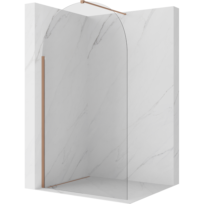 Mexen Kioto-Q Dušo sienelė Walk-in 100 x 200 cm, skaidri 8 mm, šepečiu valyta varis - 800-100-101-65-00-Q