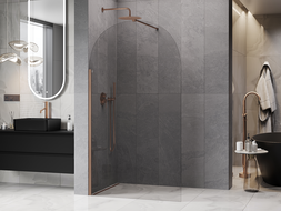 Mexen Kioto-Q Dušo sienelė Walk-in 100 x 200 cm, skaidri 8 mm, šepečiu valyta varis - 800-100-101-65-00-Q