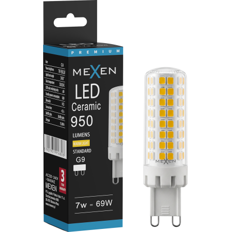 Mexen Aura LED lemputė G9, 7W, Šilta - 3000K, 950 lm - L121-G9-0730-01