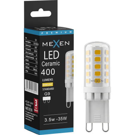 Mexen Aura LED lemputė su G9 cokoliu, pritemdoma, 3,5 W, Šilta - 3000K, 400 lm - L122-G9-0330-01