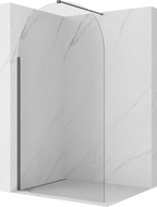 Mexen Kioto-Q dušo sienelė Walk-in 120 x 200 cm, permatoma 8 mm, šepetėliu valyta ginklo pilkos spalvos