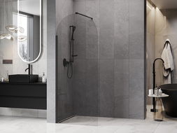 Mexen Kioto-Q dušo sienelė Walk-in 80 x 200 cm, skaidri 8 mm, juoda - 800-080-101-70-00-Q
