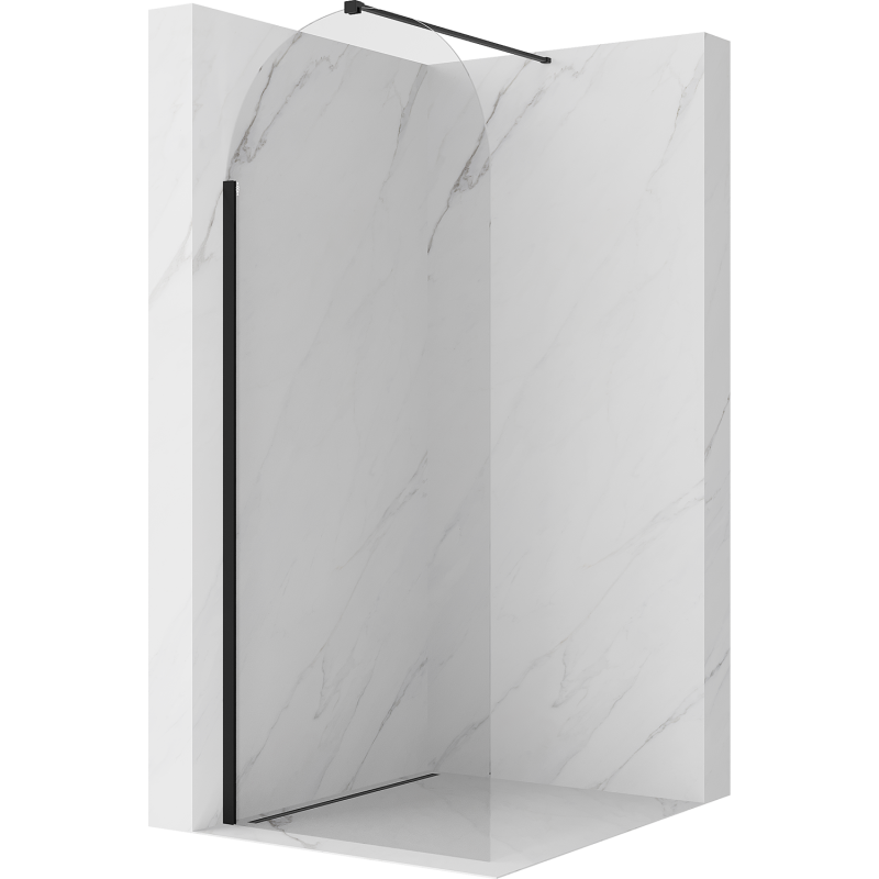 Mexen Kioto-Q Dušo sienelė Walk-in 90 x 200 cm, permatoma 8 mm, juoda - 800-090-101-70-00-Q