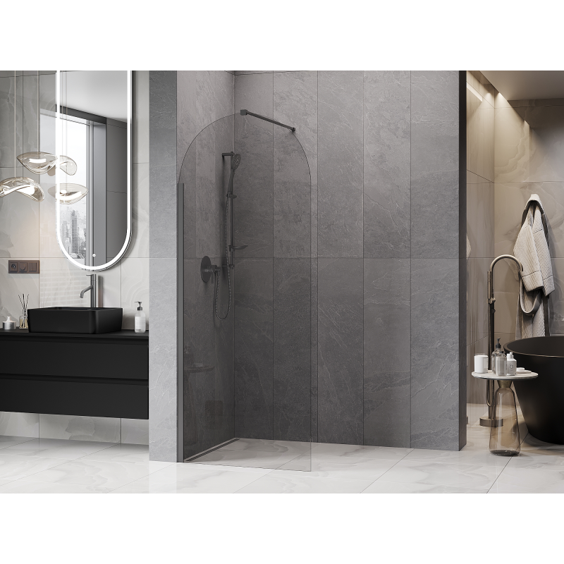 Mexen Kioto-Q dušo siena Walk-in 80 x 200 cm, skaidri 8 mm, ginklo metalas - 800-080-101-95-00-Q