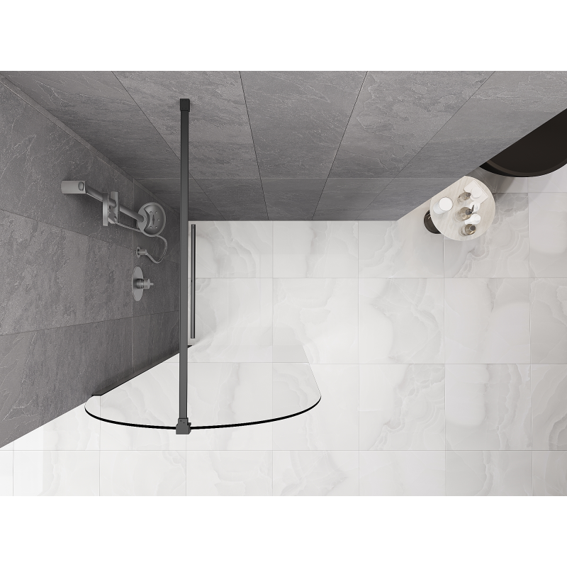 Mexen Kioto-Q dušo siena Walk-in 80 x 200 cm, skaidri 8 mm, ginklo metalas - 800-080-101-95-00-Q