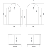 Mexen Kioto-Q Dušo siena Walk-in 120 x 200 cm, permatomas 8 mm, metal gun - 800-120-101-95-00-Q