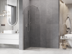 Mexen Kioto-Q Dušo panelis Walk-in 80 x 200 cm, skaidrus 8 mm, šlifuotas nikelis - 800-080-101-97-00-Q