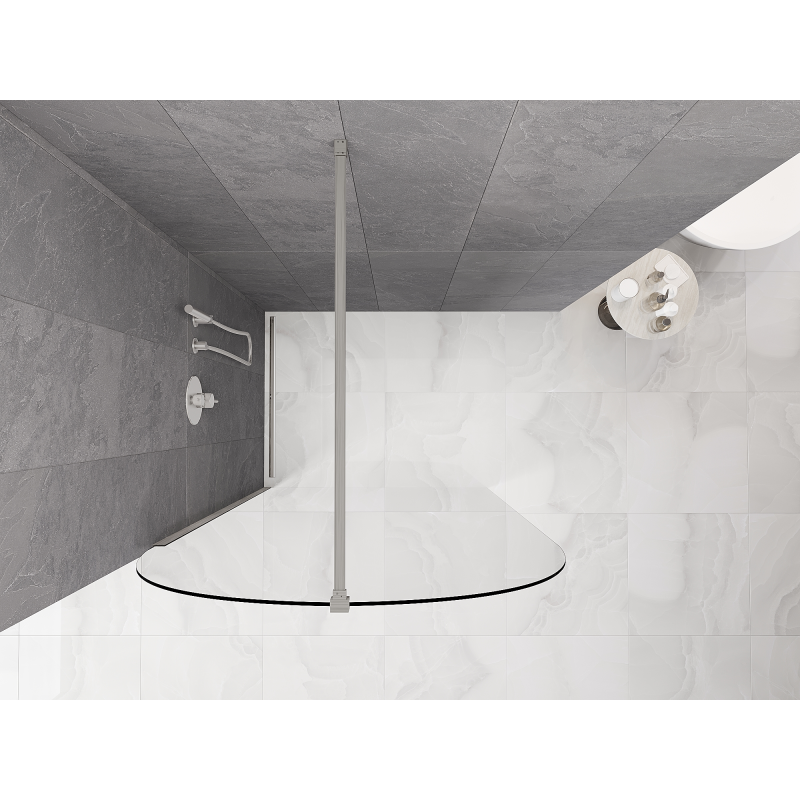 Mexen Kioto-Q Dušas siena Walk-in 120 x 200 cm, permatoma 8 mm, šlifuotas nikelis - 800-120-101-97-00-Q