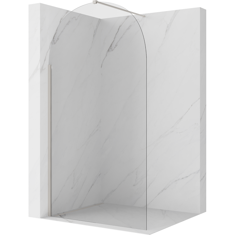 Mexen Kioto-Q Dušas siena Walk-in 120 x 200 cm, permatoma 8 mm, šlifuotas nikelis - 800-120-101-97-00-Q