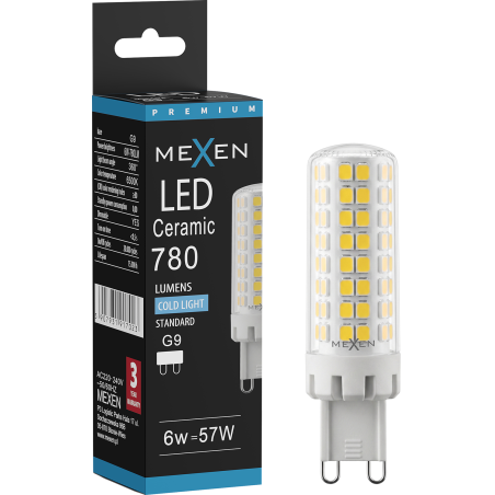 Mexen Aura LED lemputė, reguliuojama G9, 6W, šalta - 6500K, 780 lm - L122-G9-0665-01