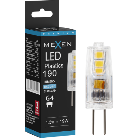Mexen Oris LED lemputė G4, 1,5W, Šalta - 6500K, 190 lm - L115-G4-0165-01