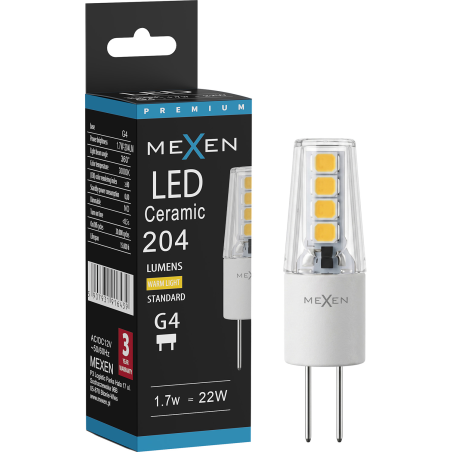 Mexen Oris LED lemputė G4, 1,7W, Šilta - 3000K, 204 lm - L115-G4-0130-02