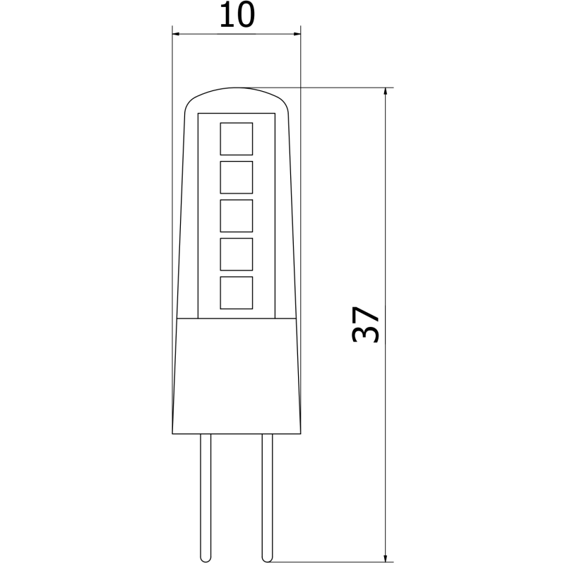 Mexen Oris LED lemputė G4, 1,7W, Šilta - 3000K, 204 lm - L115-G4-0130-02