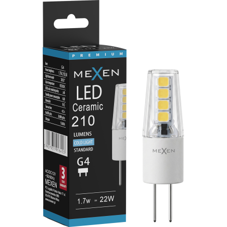 Mexen Oris LED lemputė G4, 1,7W, Šalta - 6500K, 210 lm - L115-G4-0165-02