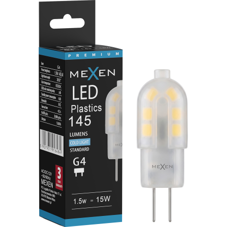 Mexen Oris LED lemputė G4, 1,5W, Šaltai balta - 6500K, 145 lm - L115-G4-0165-03