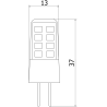 Mexen Oris LED lemputė G4, 2,5W, Šilta - 3000K, 300 lm - L115-G4-0230-01