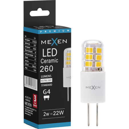 Mexen Oris LED lemputė G4, 2W, Neutrali - 4000K, 260 lm - L115-G4-0240-02