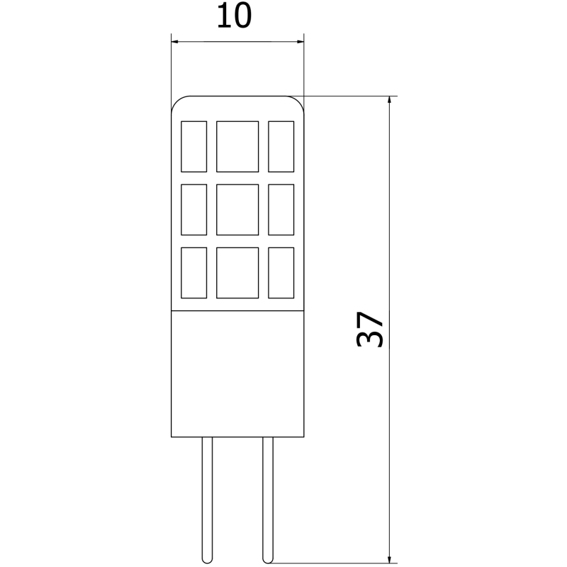 Mexen Oris LED lemputė G4, 2W, Neutrali - 4000K, 260 lm - L115-G4-0240-02