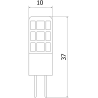 Mexen Oris LED lemputė G4, 2W, Neutrali - 4000K, 260 lm - L115-G4-0240-02