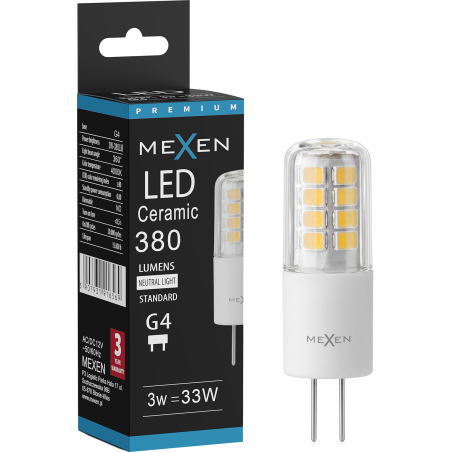 Mexen Oris LED lemputė G4, 3W, Neutrali - 4000K, 380 lm - L115-G4-0340-01