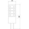 Mexen Oris LED lemputė G4, 3W, Neutrali - 4000K, 380 lm - L115-G4-0340-01